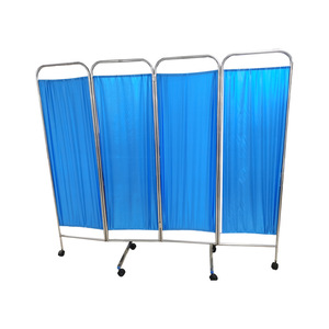 <b>Folding</b> Stainless Steel Privacy <b>Screen</b> 500x1800mm Blue Hospital Furniture For Clinics And Mobile Use - Product Image 2