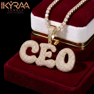 Colgante de Diamante Cultivado en Laboratorio con Nombre en Alfabeto 3D, Plata 925, 2 Quilates, VS1, Certificado IGI, Estilo Hip Hop Unisex, Precio de Fábrica, MOQ - Product Image 1