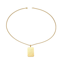 Collar de Acero Inoxidable con Colgante Rectangular de Ayatul Kursi, Verso Religioso del Corán, Joyería de Moda Islámica Árabe Musulmana
