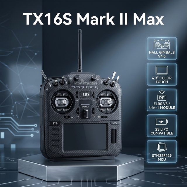 Radiomaster TX16S Mark II Max Radio Controller 4in1 ELRS V4.0 Hall Gimbal 4.3 Inch Touch EdgeTX RC Drone Transmitter
