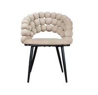Chaise de salle à manger Yaweijia YWJ en velours, design nordique moderne, confortable, avec dossier demi-cercle, mobilier de maison