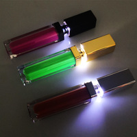 Meilleure Vente Brillant à Lèvres Cosmétique LED Végan Marque Privée Maquillage avec Miroir Lipgloss Logo Personnalisé