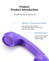 Auricular Retro de Plástico para Teléfono con Conector Tipo C para Teléfonos Móviles, Modelo TT-1, Receptor de Llamadas