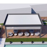 Toit à persiennes latéral rétractable Lamele Gris Bioclimatic 4X5 3X5m Pergola en aluminium résistant aux rongeurs