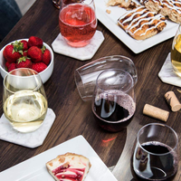 Verre à vin en plastique incassable de 16 oz, gobelet sans pied réutilisable, transparent comme du cristal, avec logo personnalisé, sans MOQ
