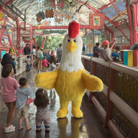 Costume de mascotte de poulet en peluche gonflable de dessin animé drôle Costume d'animal mobile personnalisé pour la mascotte publicitaire de Cosplay de fête d'enfants