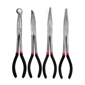 Juego de 4 alicates de punta extendida de 125 mm, acero con alto contenido de carbono, mango antideslizante de grado industrial para trabajos de precisión - Product Image 3