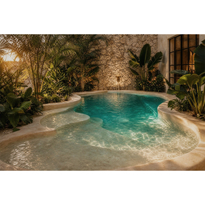Revestimiento Arquitectónico Decorativo de Yeso Chukum Natural Premium para Piscinas con Espejo de Agua en Patios Interiores, para un Acabado Moderno - Product Image 6