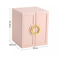 Boîte à bijoux carrée en cuir pleine fleur à double ouverture, lavable, grande capacité, pour bagues, boucles d'oreilles, colliers, organisateur de voyage, rangement
