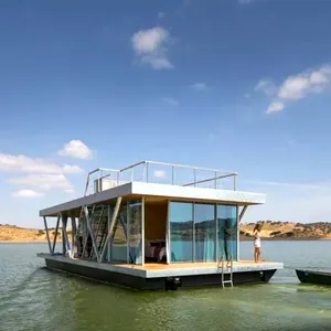 Hotel flutuante de luxo Villa pré-fabricada Mobile home personalizado flutuante férias casa barco Modular água casa