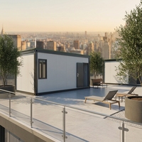 Maison conteneur modulaire préfabriquée 40 pieds, conception intégrée, bureau mobile détachable pour usage d'urgence et temporaire