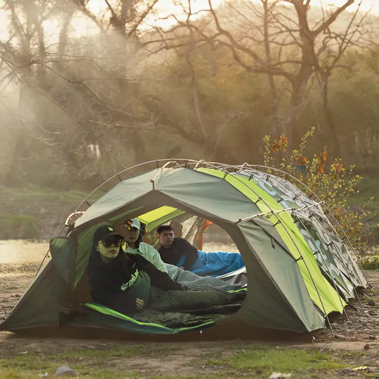 Tenda de acampamento exclusiva e ilimitada, nova tenda impermeável e ultraleve para áreas externas