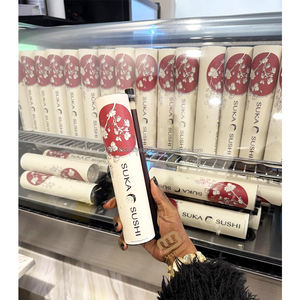 Custom Eco Paper Sushi Push Up Tube Packaging Aluminum <b>Foil</b> Lined Cylindrical Takeout <b>Container</b> Box with Separate Sauce Tube - Product Image 1