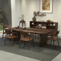 Table à thé en bois massif de noyer sud-américain, mobilier de salle à manger, table de réception multi-personnes, table de bureau