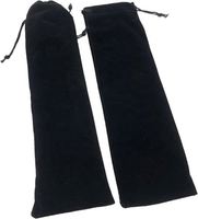 Étui pour éventail à main pliable de 13 pouces en velours noir réfléchissant avec cordon de serrage, en tissu écologique, pour protection, idéal comme cadeau de mariage