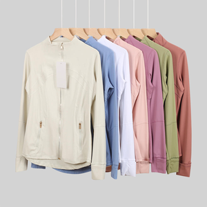 Ensemble de vêtements de yoga pour femmes <span class=keywords><strong>LULUS</strong></span>, 2 pièces, motif uni, veste de jogging avec pantalon évasé, fermeture élastique à la taille, tenue de fitness d'automne - Product Image 1