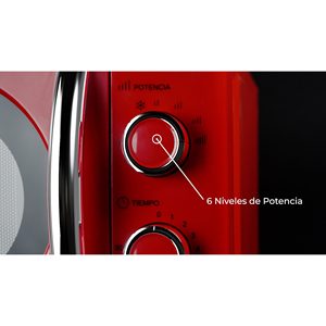 Forno a microonde Grunkel 20L 700W Rosso 5 livelli di potenza - Product Image 3