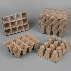 Gran oferta, bandeja de plántulas de pulpa de vivero desechable ecológica para cría en casa, macetas y tapas degradables - Product Image 1