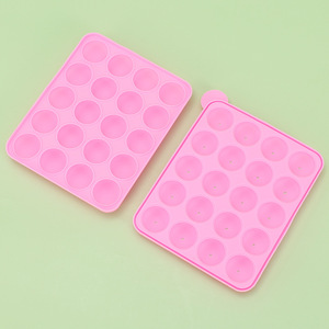 Moule à gâteau en silicone rose à 20 trous, pour la fabrication de sucettes, résistant au four - Product Image 2
