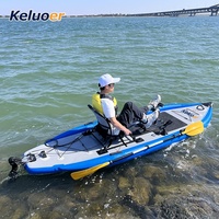 Kayak de pêche gonflable portable et détachable avec propulsion à pédales, canoë SUP gonflable pour la pêche