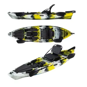 CE Certificated 3 Years Warranty Single Seat Fishing Kayak Stable Flexible Sit On Top Plastic Boat With Paddle Kayaks For Sales
