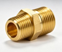Raccord de tuyauterie hexagonal en laiton usiné sur mesure par CNC, adaptateur fileté de tournage de précision, usinage CNC 5 axes