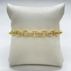 Braccialetti di zirconi di moda braccialetti a forma di u gioielli di lusso per le donne regalo in ottone placcato 18 carati regolabile festa in oro