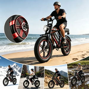 Vélo Électrique Tout-Terrain à Pneus Larges 250W, Moteur Arrière, Batterie Lithium Amovible 48V, <span class=keywords><strong>VTT</strong></span> Adulte pour Déplacements Quotidiens sur Routes Rurales, Vente en Gros - Product Image 6