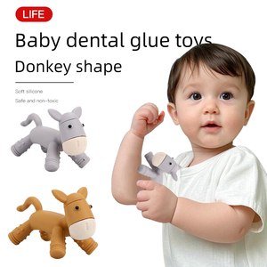 Petit âne doux anneau de dentition pour bébés période de dentition jouet Silicone produit bricolage personnalisé - Product Image 6