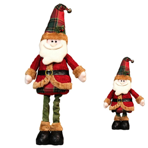 <b>Large</b> Christmas Standing Santa Claus Figurine Extendable Christmas <b>Plush</b> Doll Ornament Decor for Xmas Holiday Party Gift - Product Image 1