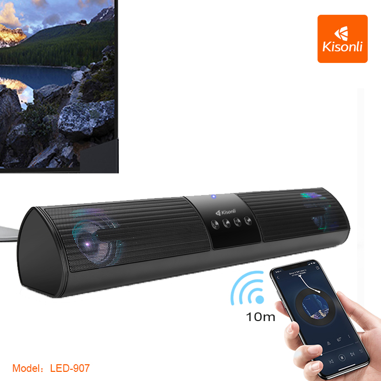 Kisonli LED-907 مكبر صوت dj مجموعة نظام الدراجة رئيس و ضوء مع الأزرق الأسنان المحمولة المتكلم