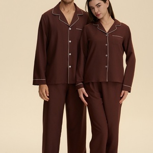 Unisex Custom ODM <strong>Pyjamas</strong> <strong>for</strong> Couple 100% Bamboo Fiber Breathable Thermal <strong>Summer</strong> Spring Casual Woven Sleepwear - Product Image 5