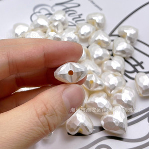 Perles d'imitation ABS en forme de cœur 3D, multiformes, baroques, pour la création de chaînes de téléphone, porte-clés, pendentifs de voiture - Product Image 3