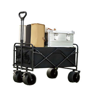 Chariot pliable haute capacité 150L avec grandes roues, chariot portable d'extérieur pour le <span class=keywords><strong>camping</strong></span>, les pique-niques, le jardin, les courses et le transport - Product Image 1