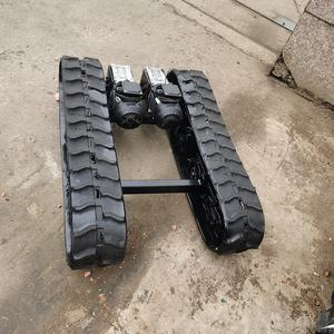 कृषि निर्माण मशीनरी के लिए छोटे हाइड्रोलिक मोटर संचालित क्रॉलर चेसिस कृषि निर्माण मशीनरी के लिए वास्तविक रबर फार्म ट्रक दोनों नए उपयोग किए गए - Product Image 4