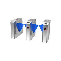 Tourniquet de sécurité pour entrée scolaire en acier inoxydable 304, barrière pivotante automatique avec lecteur d'empreintes digitales