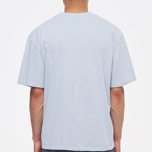 T-shirts Homme Streetwear Décontracté en Gros, Coupe Boxy, Col Rond, Coton Lourd, Épaules Tombantes, Oversize, Modèle Uni - Product Image 3