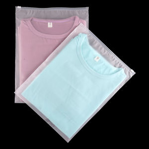 Vente en gros sacs transparents à fermeture éclair auto-scellants avec fermeture à glissière emballage personnalisé logo imprimé pour vêtements chaussures chaussettes stockage de vêtements givrés - Product Image 3