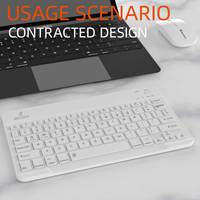 JERTECH Set Keyboard dan Mouse nirkabel, Set CT3-01 dengan dudukan ponsel 500mAh 2.4Ghz Bluetooth PC kantor Mini