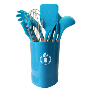 Wholesale Korean Unique Sustainable Baking Tool Accessories Wooden Handle <strong>Kitchen</strong> <strong>Stuff</strong> Non-Stick Silicone <strong>Kitchen</strong> Utensil Set - Product Image 6