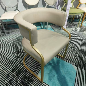 Ghế ăn phòng khách bằng thép không gỉ mạ vàng hiện đại với chất liệu nhung sang trọng, nội thất khách sạn cao cấp, thích hợp cho nhà ở, phòng ngủ, phòng khách - Product Image 4