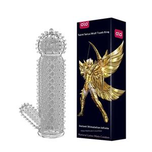 Condón OLO Sensual Wolf Tooth, Funda <span class=keywords><strong>de</strong></span> Silicona para Pene, Juguete para Parejas Adultas, Empaque en <span class=keywords><strong>Caja</strong></span> <span class=keywords><strong>de</strong></span> Color, Venta al por Mayor - Product Image 2