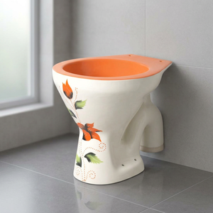 WC européen à siphon en P, sanitaires modernes en céramique, cuvette de toilettes EWC colorée à double impression pour salle de bain - Product Image 2
