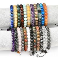 Vòng Tay Dệt Tùy Chỉnh Đá Tự Nhiên 7 Viên Đá Quý Năng Lượng Luân Xa Vòng Tay Macrame Tình Bạn Dệt