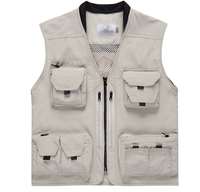 Gilet utilitaire de pêche à poches multiples pour hommes, LOGO personnalisé de haute qualité, gilet en maille pour photographe en plein air