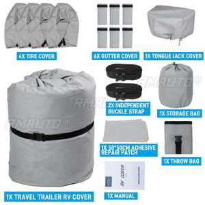 Kit de cubierta para caravana RV de 16 a 30 pies, dosel para refugio de caravana con cubierta de neumático y gato de remolque, Anti-UV, impermeable, resistente a heladas y nieve - Product Image 2