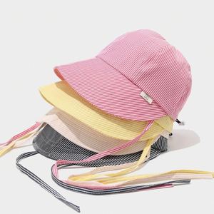 2025 New Fast Dry Bucket Hat Lightweight Breathable <b>Sunscreen</b> Small Fresh Striped Sunshade Summer Sun Hat for Women - Product Image 1