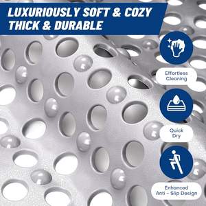 Tapis de douche TPE extra large antidérapant avec trous de drainage et ventouses - Product Image 5