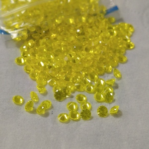 Gema sintética YAG de color amarillo fluorescente, corte redondo de 3 mm, granate de yoduro de aluminio cultivado en laboratorio para la fabricación de joyas. - Product Image 2