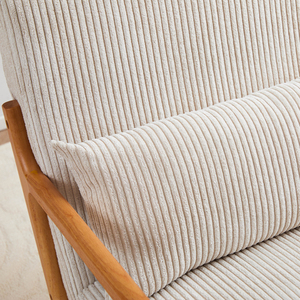 Sillón de Estilo Moderno de Mediados de Siglo, Sillón Tapizado para Lectura, Estructura de Madera Maciza, Sillón para Sala de Estar con Almohada - Product Image 4
